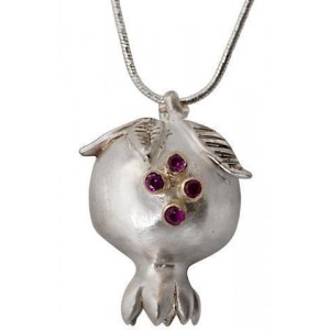 Rafael Jewelry Pomegranate Pendant in Sterling Silver with Ruby in Yellow Gold Collares y Colgantes