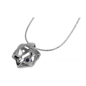 Rafael Jewelry Star of David Pendant in Sterling Silver with Sapphire Artistas y Marcas