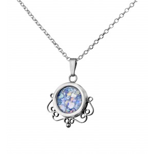 Sterling Silver Pendant with Roman Glass by Rafael Jewelry