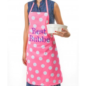 Apron in Pink with White Bubble Design Aprons and Oven Mitts