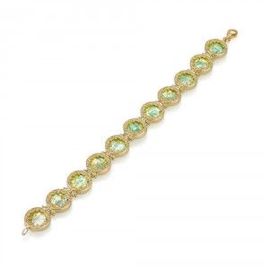 14K Gold Charm Bracelet with Roman Glass by Ben Jewelry
 Israeli Jewelry Designers