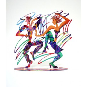 David Gerstein Twisters Sculpture with Dancing Couple Israeli Art