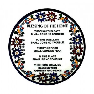 Armenian Ceramic Blessing Plate with English Home Blessing Kitchen Supplies