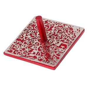 Yair Emanuel Square Dreidel with Pomegranate and Floral Design (Variety of Colors) Judaica Moderna