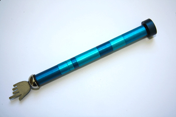 Anodized Aluminium Torah Pointer with Turquoise and Blue Stripes