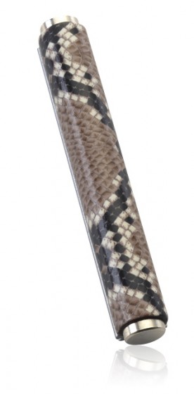 Mezouza Impression Peau de Serpent - Marron et Blanc
