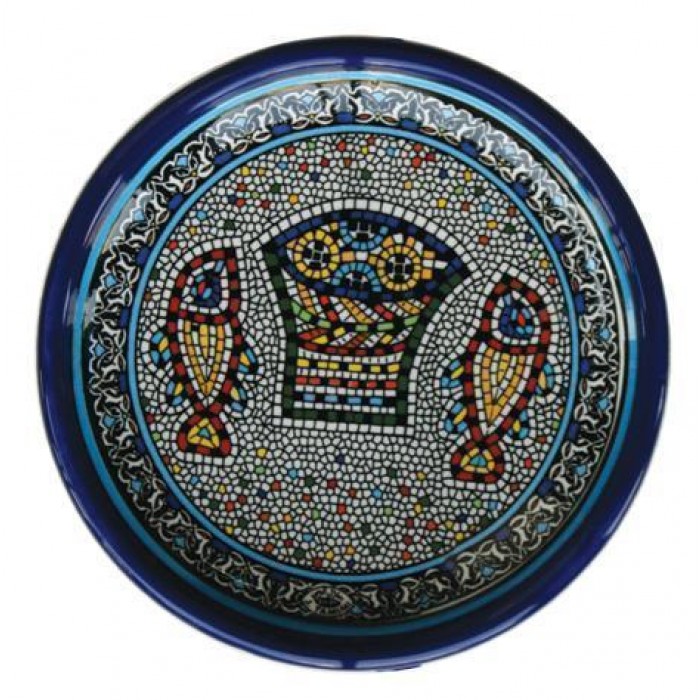 Made in Israel Diameter: 7.09" / 18 cm Armenian Ceramic Blue Flowers Bowl 