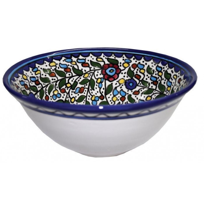 Armenian Ceramic Deep Bowl with Anemones Flower Motif