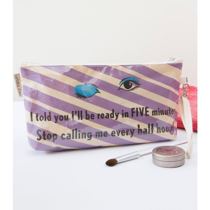 Makeup Bag wth "Ready in Five Minutes" Design