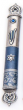 Pewter Mezuzah in Silver and Blue with Star of David