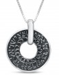 Shema Necklace in Sterling Silver Round