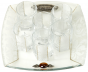 Glass Wine Cup Set with Tray and Six Small Cups