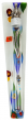 Stained Glass Mezuzah with Flowers, Hamsa, Silver Stripe and Shin