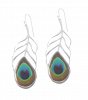 Hook Earrings with Peacock Feather Design 