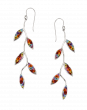 Hook Earrings with Millefiori Vine and Leaf Design