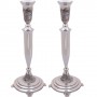 Nickel Candlesticks with Filigree Checkered Pattern