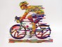Multi Colored Cyclist Sculpture by David Gerstein