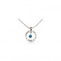 Happiness Love Joy and Health Circle Pendant with Evil Eye
