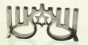 Aluminum Hanukkah Menorah with Inverted Arc and Cutout Star of David