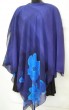 Purple Silk Poncho with Blue Flowers by Galilee Silks