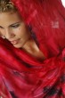 Red & Black Silk Scarf by Galilee Silks
