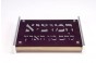 Purple Aluminum and Wood Challah Board with Cutout Hebrew Text