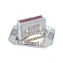 5 Centimeter Nickel Matchbox and Matchstick Dish with Engraved Designs