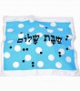 White Challah Cover with Rectangle, Hebrew Text and Polka Dots by Barbara Shaw