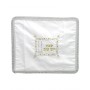 40x45cm Challah Cover with Gold Flowers, Candlesticks and Hebrew Text in Satin