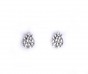 Pomegranate Shaped Stud Earrings in Rhodium Plated