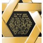 Gold Plated Star of David Necklace with Onyx Stone and 24K Gold Shema Yisrael  Inscription